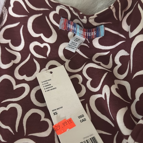 Urban Outfitters Gabriette Heart Patterned Cutout Long Sleeve Dress NWT - Picture 6 of 6